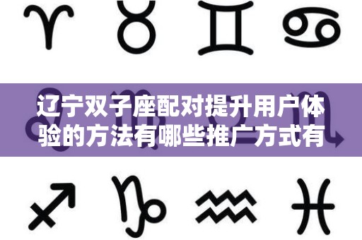 辽宁双子座配对提升用户体验的方法有哪些推广方式有哪些