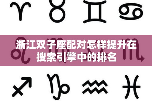 浙江双子座配对怎样提升在搜索引擎中的排名