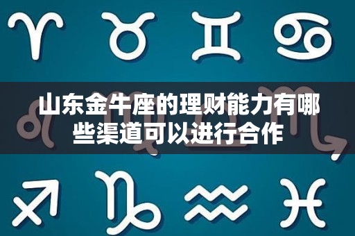 山东金牛座的理财能力有哪些渠道可以进行合作
